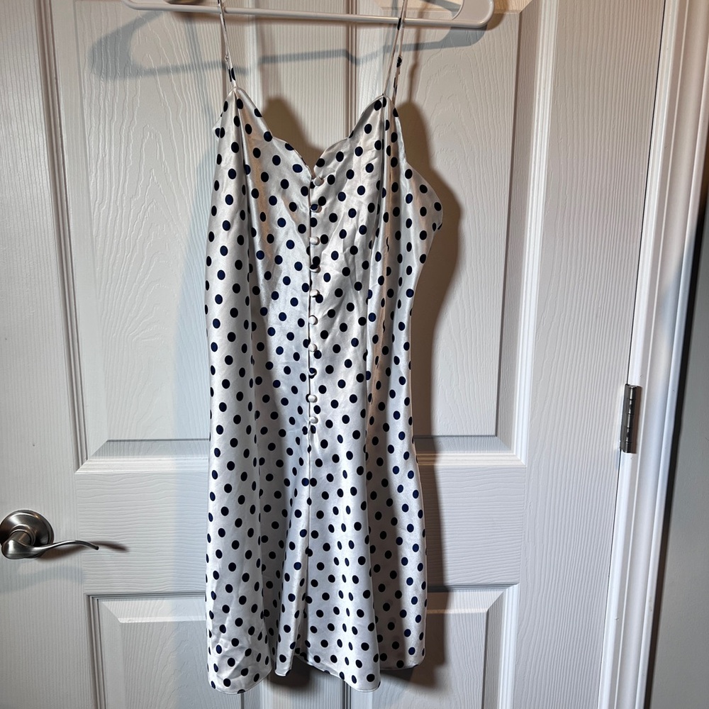 Victoria's Secret White and navy blue Polka Dot Dress